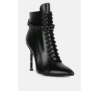 moulin ringed stiletto camouflage ankle boot