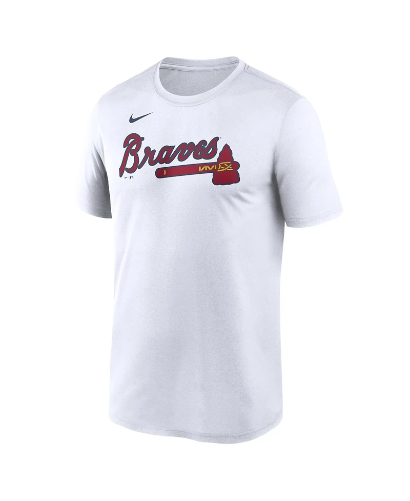 Nike Men's White Atlanta Braves New Legend Wordmark Dri-fit T-Shirt