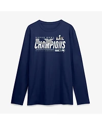 Fanatics Men's College Navy Seattle Seahawks Super Bowl Lx Champions Iconic Victory Long Sleeve T-Shirt
