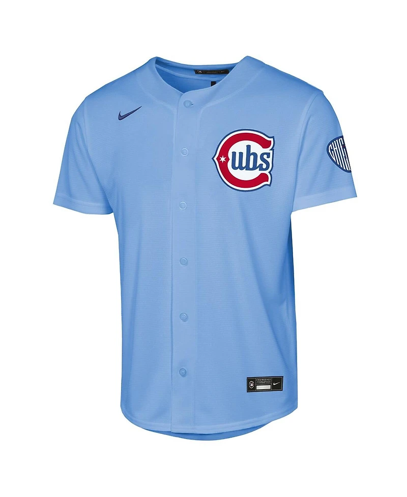 Nike Big Boys and Girls Light Blue Chicago Cubs Alternate 2 Stadium Jersey