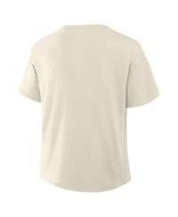 Fanatics Women's Cream Los Angeles Dodgers Legacy Stadium Slub Notch Neck T-Shirt