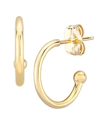 Pearl (6 mm) Drop Hoop Earrings Set 14k Yellow Gold