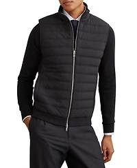 Reiss Men's Funnel-Neck Quilted Knit Gilet