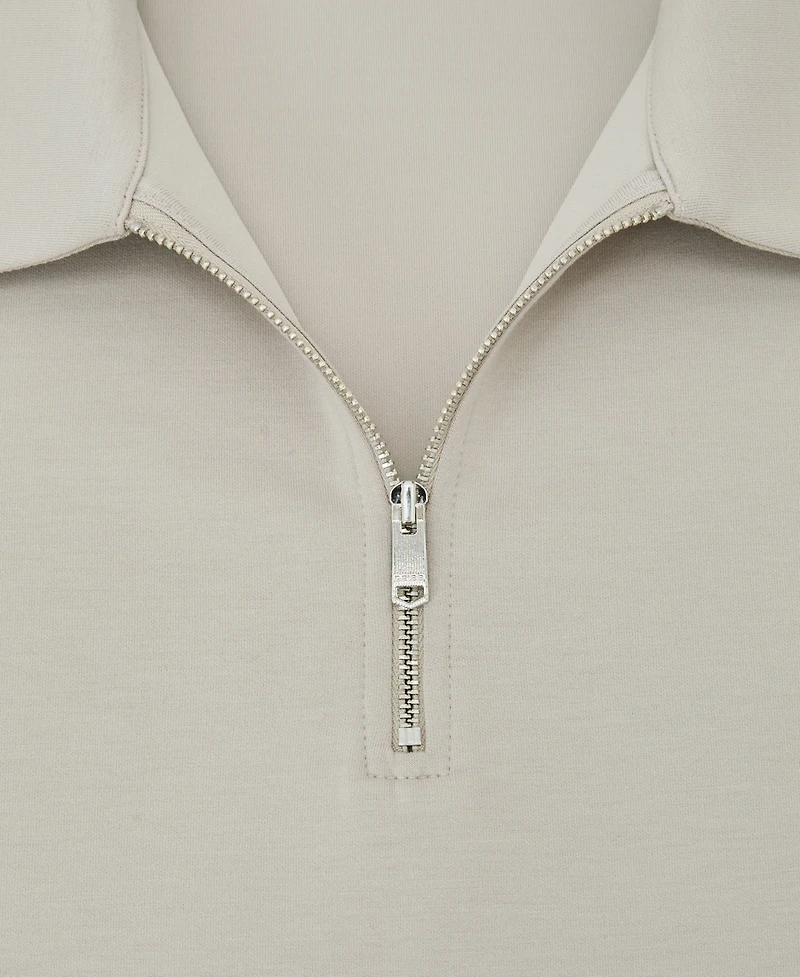 Reiss Men's Premium Interlock Half-Zip Polo Shirt