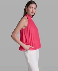 Bcbg Women's Pleated Halter Neck Sleeveless Top