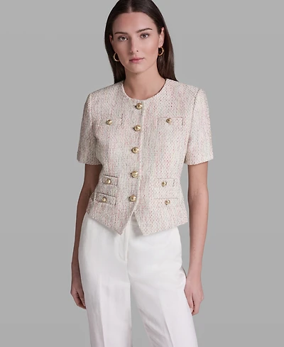 Bcbg Women's Short-Sleeve Crewneck Jacket