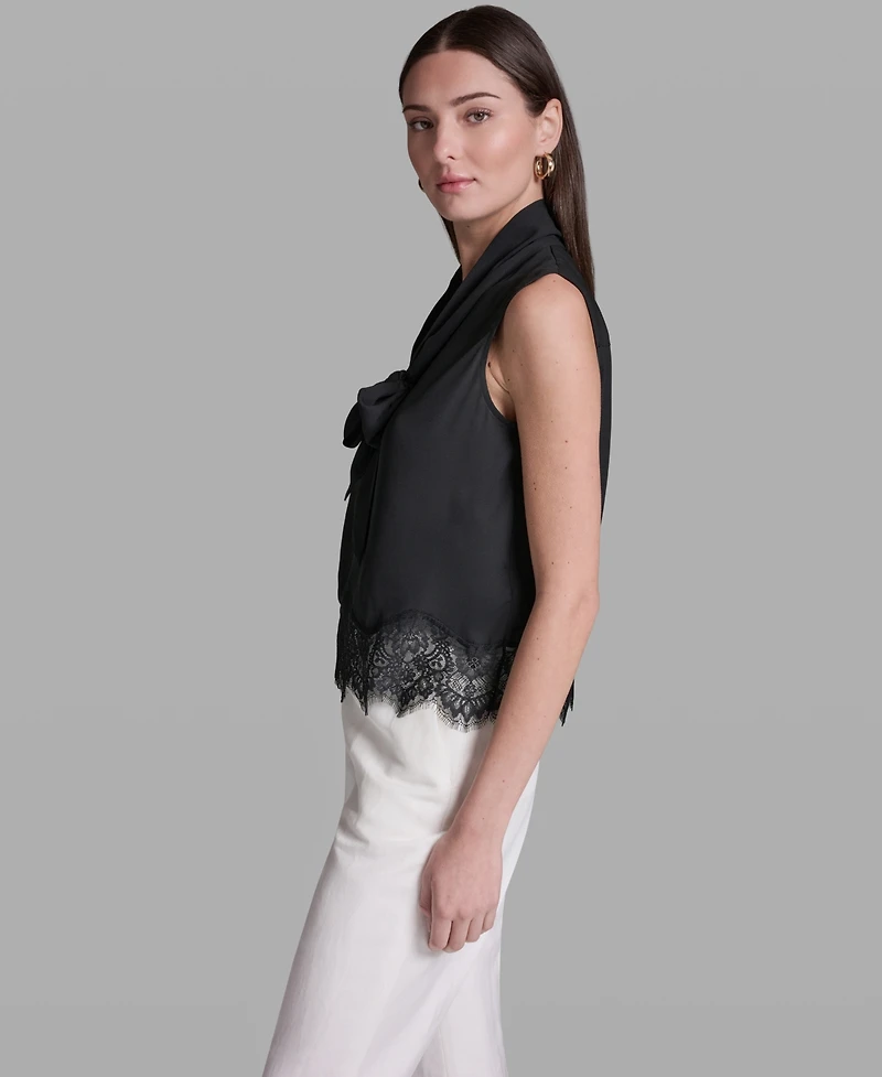 Bcbg Women's Sleeveless Tie-Neck Top