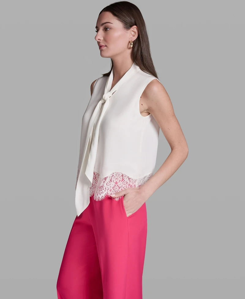 Bcbg Women's Sleeveless Tie-Neck Top