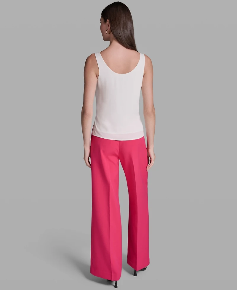 Bcbg Women's Solid Sleeveless Scoop Neck Woven Top
