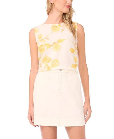 Vince Camuto Women's Floral-Print Crewneck Blouse