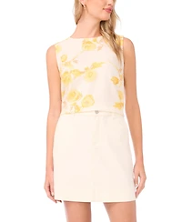 Vince Camuto Women's Floral-Print Crewneck Blouse