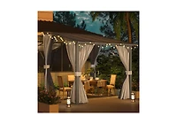 Aecojoy 10'x10' Wall Gazebo with Curtains and Mosquito Netting