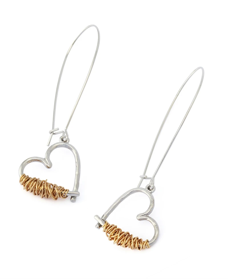 Robert Lee Morris Soho Two-Tone Heart Dangle Earrings