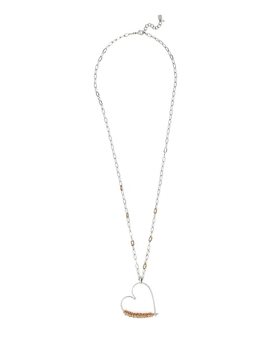 Robert Lee Morris Soho Two-Tone Heart Pendant Necklace