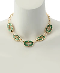 Robert Lee Morris Soho Malachite Link Reversible Bib Necklace