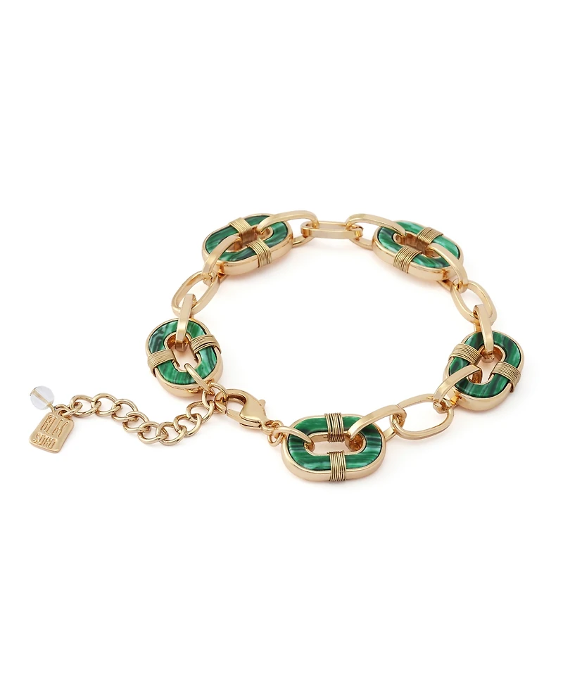 Robert Lee Morris Soho Malachite Reversible Link Bracelet