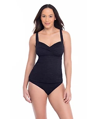 Krinkle Women's Chlorine Resistant Twist Bra Tankini Swimsuit Top