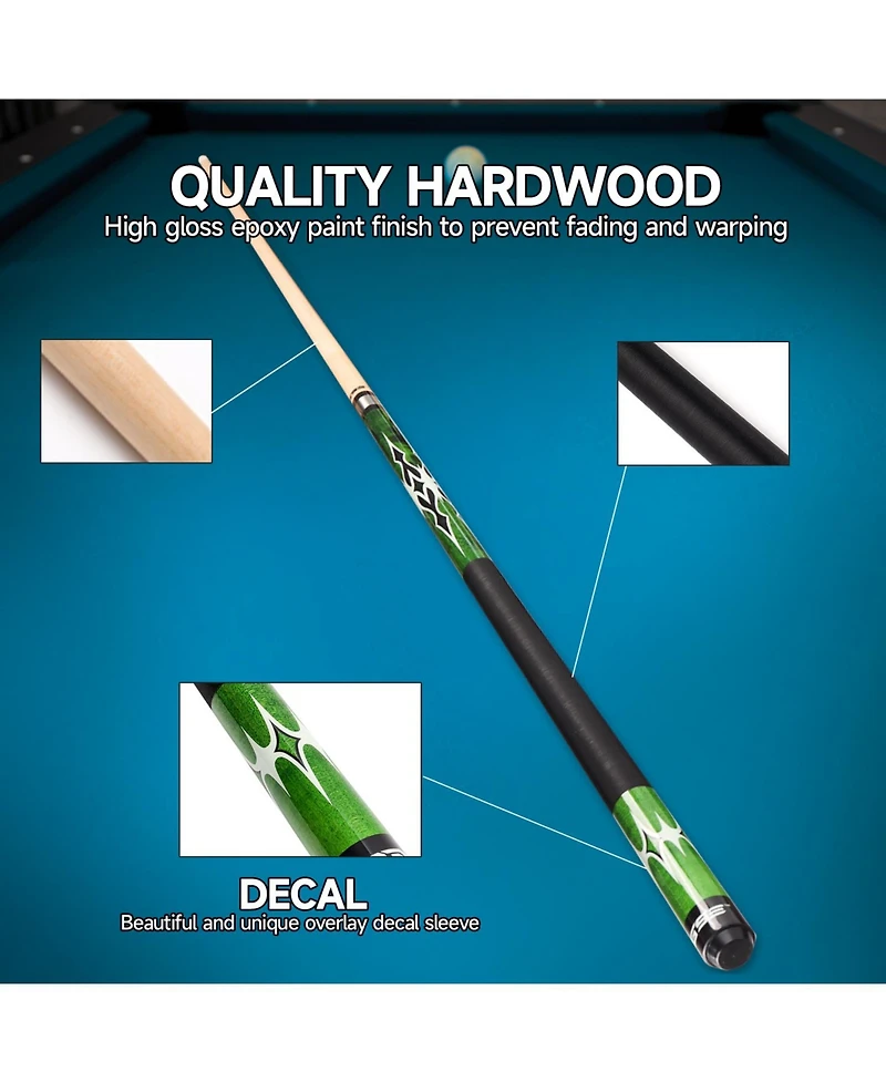 Gse Games & Sports Expert 58" 2-Piece Canadian Maple Hardwood Billiard Pool Cue Stick for Men/Women