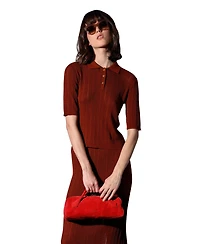 Walter Baker Women's Preston Rope Rib Knit Henley Top