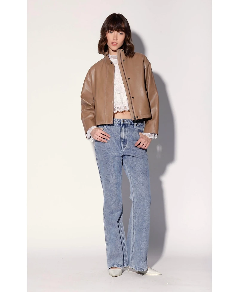 Walter Baker Women's Roman Funnel-Neck Lamb Leather Jacket