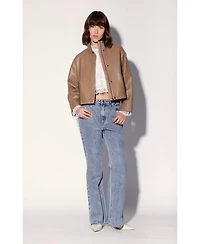 Walter Baker Women's Roman Funnel-Neck Lamb Leather Jacket