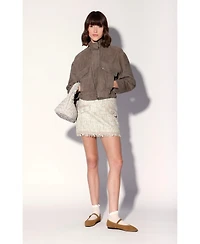 Walter Baker Women's Rihanna Suede Funnel Neck Jacket