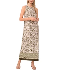 Vince Camuto Women's Printed Crew Neck Maxi Dress
