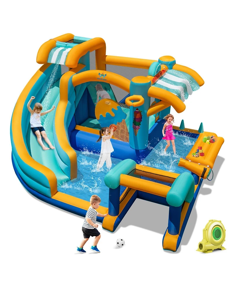 Mecale Inflatable Water Slide Bounce House Jump Castle with 735W Blower Included