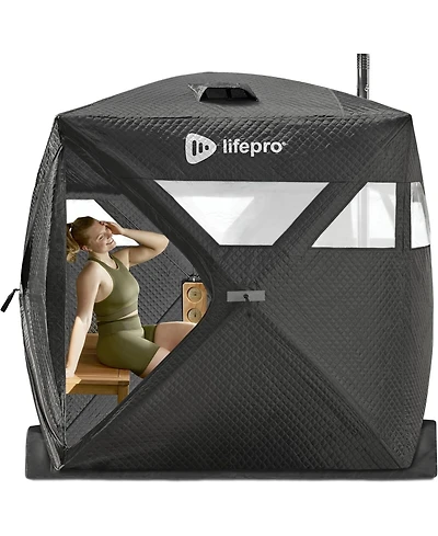 Lifepro Portable Sauna Tent with Wood Stove – 4 Person Outdoor Steam & Dry Sauna for Camping, Backyard & Home, Foldable Design