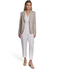 Calvin Klein Petite Plaid Notch Collar Jacket