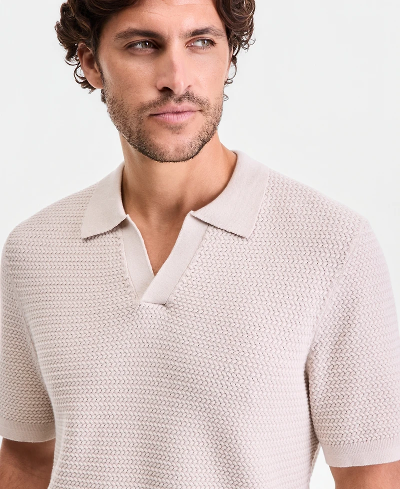Alfani Men's Short-Sleeve Eyelet Sweater Shirt, Macy's Exclusive