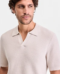 Alfani Men's Short-Sleeve Eyelet Sweater Shirt, Macy's Exclusive