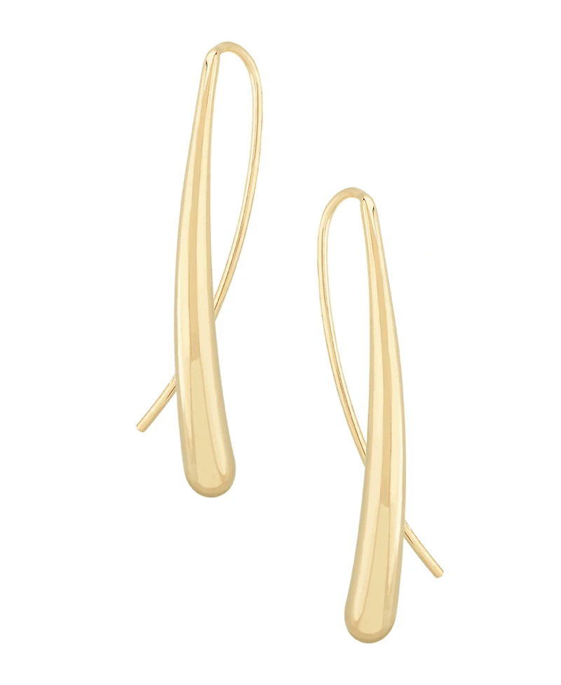 Fluid Teardrop Earrings Set in 14k White or Yellow Gold