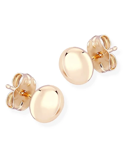 14k Gold Earrings, Flat Ball Stud (5mm)