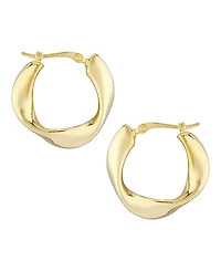 Flat Twist Hoop Earrings Set in 14k Gold