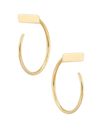 Bar Hoop Earrings Set in 14k Gold