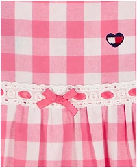 Tommy Hilfiger Baby Girls' Ruffle Trim Gingham Dress and Diaper Cover, 2-Piece Set
