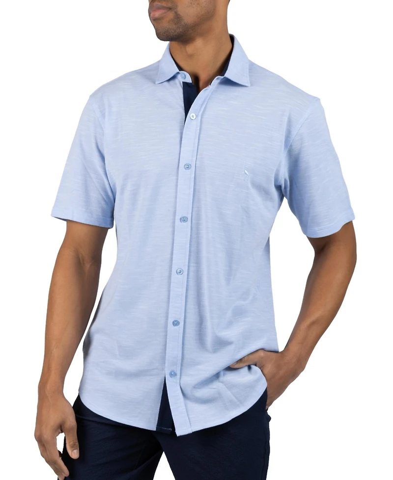 Tailorbyrd Men's Slub Pique Short Sleeve Shirt