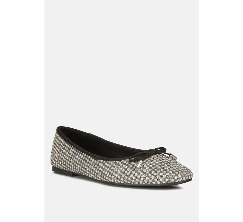 harriet glitter faux leather flat ballerinas