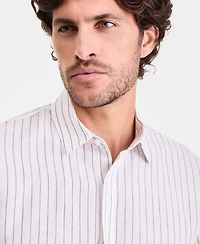 Alfani Men's Long-Sleeve Striped Button-Up Shirt, Macy's Exclusive - Linen Stripe Yd