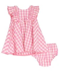 Rare Editions Baby Girls' Ruffled Gingham-Print Dress with Diaper Cover