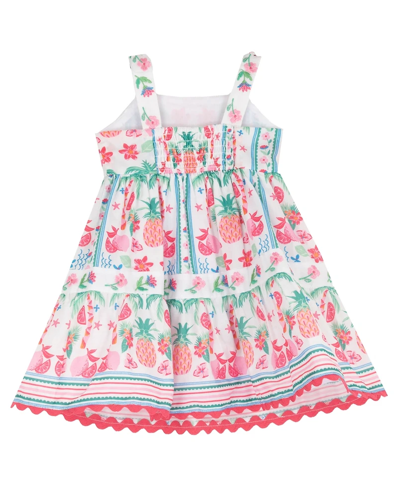 Rare Editions Baby Girls' Sleeveless Floral-Print Dress with Diaper Cover