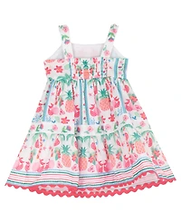 Rare Editions Baby Girls' Sleeveless Floral-Print Dress with Diaper Cover