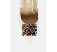 Women Cirrus Diamante Embellished Brooch Pumps
