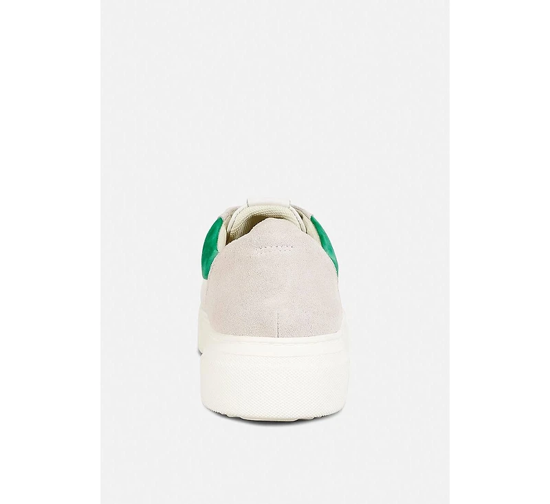 Endler Womens Color Block Leather Sneakers