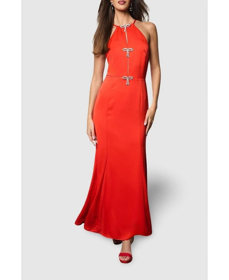 Coast Women's Diamante Bow Halter Maxi Dress