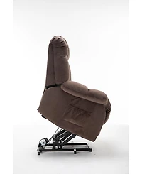 Clihome Power Lift Recliner Chair for Elderly- Heavy Duty and Safety Motion Reclining Mechanism-Fabric Sofa Living Room Chair,Light Camel