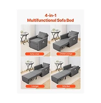 Slickblue Sleeper Sofa Bed with Side Pocket, Pillow, Armrest, Desk Board & 5 Adjustable Angles