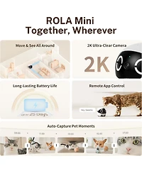 Enabot Rola Mini Smart Companion Robot with 2K Camera, Two-Way Audio & Night Vision