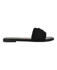 Calvin Klein Women's Kamine Woven Logo Flat Slip-On Sandals